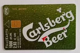 TELECARTE PHONECARD GRÈCE - OTE - CARLSBERG - 2,93 € - 2001 - EC - Grèce