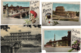 ROME 16 CPA +18 Mignonettes Pont Victor Emanuel-coliseum-palais De Justice-quirinale-fontaine-ambassade-st Ange-forum - Mehransichten, Panoramakarten