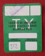 TARJETA DE EMBARQUE TY BOARDING PASS CARD CARTE D'ACCES A BORD VUELO ASIENTO..CON PUBLICIDAD HERTZ..FLIGHT SEAT..VOL.. - Altri & Non Classificati