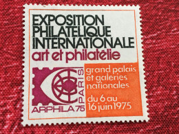 Arphila 75-Exposition Philatélique International Art & Philatélie 2 Timbres Vignette** Erinnophilie-[E]Stamp-Sticker - Exposiciones Filatelicas