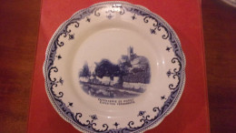 RARE ASSIETTE PUBLICITAIRE FAIENCE MORET AVEC VUE  FAYENCERIE DE MORET EXPOSITION PERMANENTE DREYFUS - Moret Sur Loing