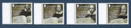 Gibraltar, **, Yv, Mi, 1625, 1626, 1627, 1628, SG MS 1587, 1588, 1589, 1590, 450e Anniversaire De Shakespeare - Gibraltar