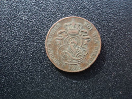 BELGIQUE : 2 CENTIMES   1863    KM 4.2      TTB - 2 Cent