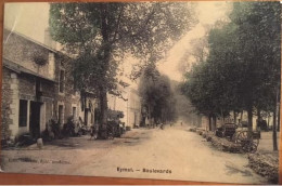 Cpa 24 EYMET, Boulevards, Colorisée, Enseigne Fraysse Forgeron Serrurieréd Tourette, écrite En 1910 - Eymet