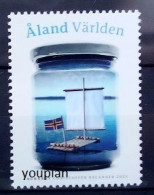 Aland Islands 2022, Bark Boat In A Jar, MNH Single Stamp - Aland