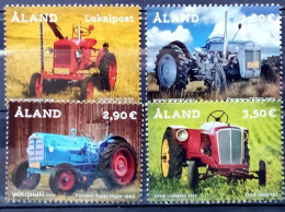 Aland Islands 2022-2023, Veteran Tractors, MNH Stamps Set - Aland