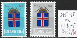 ISLANDE 385-86 ** Côte 8.75 € - Unused Stamps