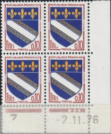 FRANCE 1353 ** MNH Armoirie Troyes Bloc De 4 Coin Daté Du 2.11.76 (2) - 1960-1969