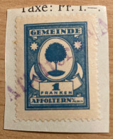 Fiskalmarke Gemeinde Affoltern Am Albis - Revenue Stamp Switzerland - Fiscales