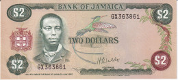 BILLETE DE JAMAICA DE 2 DOLLARS DEL AÑO 1960 SIN CIRCULAR (UNC) (BANKNOTE) - Jamaique