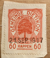 Fiskalmarke Gemeinde Dietikon - Revenue Stamp Switzerland - Fiscaux