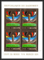 85806/ N°610 A Football Soccer Munich 1974 Dahomey OR Gold Stamps ** MNH COTE 60 BLOC 4 - 1974 – Alemania Occidental