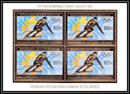 85830/ N°971 A Sarajevo SKI 1984 Jeux Olympiques Olympic Games Guinée Guinea OR Gold Stamps ** MNH Bloc 4 - Invierno 1984: Sarajevo