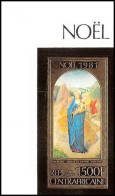 85954b/ N°805 B Tableau (Painting) Noel Christmas Vierge 1981 Centrafricaine OR Gold ** MNH Non Dentelé Imperf - Madonnas