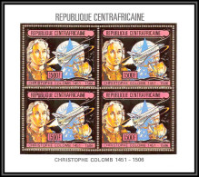 85988/ N°1201 A Christophe Colomb Christopher Columbus Centrafricaine OR Gold ** MNH Espace Space Bloc 4 Discount - Cristóbal Colón