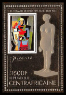 86007bb/ N°133 A 1981 Picasso Tableau Painting Centrafrique Centrafricaine OR Gold ** MNH  - Picasso