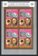 86041/ N°598 A Rowland HILL UPU Stamps On Stamps Centrafrique Centrafricain OR Gold Stamps ** MNH Bloc 4 Discount - Rowland Hill