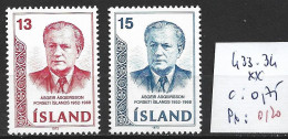 ISLANDE 433-34 ** Côte 0.75 € - Ungebraucht