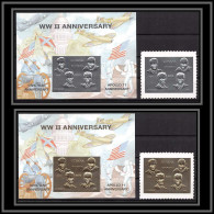 86203b Guyana Mi 4521 N°397/398 Silver Gold Or Apollo 11 Espace Space Churchill Kennedy Armstrong Lincoln 1994 Numéroté - Sud America