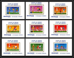 86224 Mi N°420/428 Football Soccer Munich Wold Cup 1974 Deluxe Miniature Sheets ** MNH Khmère Cambodia Cambodge - 1974 – Allemagne Fédérale