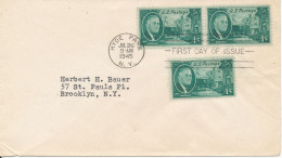 USA FDC Rosevelt 1 C. Hyde Park 26-7-1945 - 1941-1950