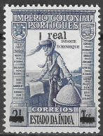 PORTUGUESE India 1938-1951 Imperio Colonial Portugues  Ovpt 1 Real Over  2.5 Tangas  - Portugees-Indië