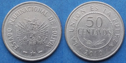 BOLIVIA - 50 Centavos 2010 KM# 216 Monetary Reform (1987) - Edelweiss Coins - Bolivia