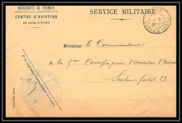 42078/ Lettre Cover Aviation Militaire Centre D'aviation Du Camp D'avord Pour Secteur 23 1915 Guerre 1914/1918 War  - Military Airmail