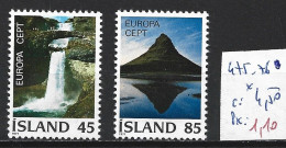 ISLANDE 475-76 * Côte 4.50 € - Ungebraucht