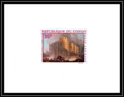 0532 Epreuve De Luxe Deluxe Proof Congo Poste Aerienne PA N°72 Tableau (painting) Chateau Castle La Bastille ROBERT - Nuevas/fijasellos