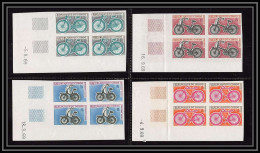 0610b Congo Cycle Velo (Cycling) 4 Bloc 4 Coin Datés Non Dentelé Imperf ** MNH - Vélo