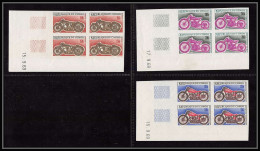 0610b Congo Moto 3 Bloc 4 Coin Datés Non Dentelé Imperf ** MNH - Motorräder