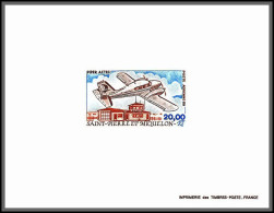 2203/ Saint-Pierre Et Miquelon PA N°68 Avion Airplane Piper Aztec épreuve De Luxe Deluxe Proof 1989 Cote 50 - Non Dentelés, épreuves & Variétés