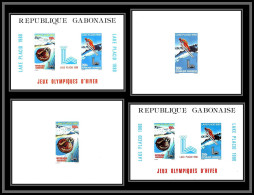 2442 Gabon Gabonaise PA 226/227 Jeux Olympiques Olympic Games1980 LAKE PLACID épreuve De Luxe Collective Proof Bloc Mnh - Invierno 1980: Lake Placid