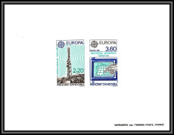 Andorre (Andorra) N°369/370 Europa 1988 Telecommunications épreuve De Luxe Collective Deluxe Proof Espace (space) - 1988