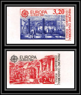 Andorre (Andorra) N°388/389 Europa1990 Batiments Postaux Poste Non Dentelé Imperf ** MNH Cote 72 Euros Bord De Feuille - 1990