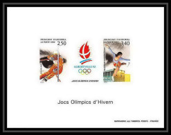 Andorre Andorra Bloc BF N°414A Jeux Olympiques (olympic Games) Alberville 92 Non Dentelé ** MNH Imperf Deluxe Proof - Blocs-feuillets