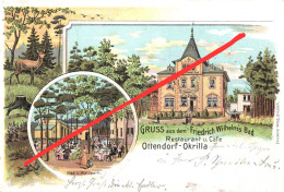 Litho AK Ottendorf Okrilla Friedrich Wilhelm 's Bad A Hermsdorf Grünberg Cunnersdorf Laußnitz Weixdorf Dresden Bahnpost - Koenigsbrueck