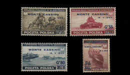 POLAND STAMP - 1944 Monte Cassino Overprints SET MH (SOME STAINS) (NP#67-P40-L9) - Regering In Londen(Ballingschap)