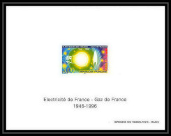 France - Bloc BF N°2996 Cote 125 Electricité Gaz De France Electicity Energy Non Dentelé ** MNH Imperf Deluxe Proof - Electricidad