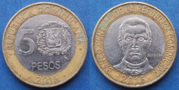 DOMINICAN REPUBLIC - 5 Pesos 2016 "Francisco De Rosario Sanchez" KM# 89 Monetary Reform (1937) - Edelweiss Coins - Dominicana