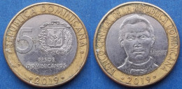 DOMINICAN REPUBLIC - 5 Pesos 2019 "Francisco De Rosario Sanchez" KM# 89 Monetary Reform (1937) - Edelweiss Coins - Dominicaanse Republiek