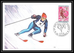 2180/ Carte Maximum France N°1547 Jeux Olympiques (olympic Games) Grenoble 1968 Ski (slalom) Edition Cef Inauguration - Invierno 1968: Grenoble