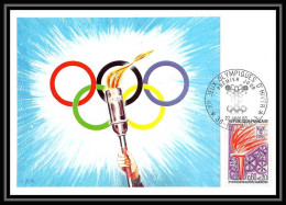2183/ Carte Maximum (card) France N°1545 Jeux Olympiques (olympic Games) Grenoble 1968 Flamme Edition Cef Fdc - Invierno 1968: Grenoble