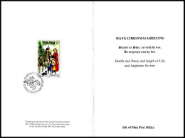 (IOM2)   Yv 349-SG 359 Christmas.Victorian Scenes 1987 Sur CP Illustrée Double,oblit. 1er Jour - Man (Ile De)