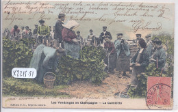 CHAMPAGNE- LES VENDANGES- LA CUEILLETTE- BELLE CARTE COLORISEE - Champagne-Ardenne