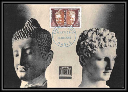 5353/ Carte Maximum (card) France Service N°24 Unesco Bouddha Mermès Et Praxitèle Fdc Edition Parison 1961 - Briefe U. Dokumente