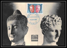 5354/ Carte Maximum (card) France Service N°26 Unesco Bouddha Mermès Et Praxitèle Fdc Edition Parison 1961 - Covers & Documents