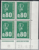 FRANCE 1891 ** MNH Type Marianne De Béquet Bloc De 4 Coin Daté Du 23. 8.77 Septembre 1977 - 1970-1979