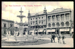 MONTEVIDEO - Plaza Constitución Y Club Uruguay ( Editor: A. Carluccio Nº 312)  Carte Postale - Uruguay